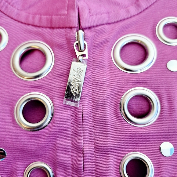 Bob Mackie brand" The Mave with Grommets" Quite luxury zipper closer jacket. - Picture 9 of 10